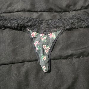 Womens Floral Lace Thong Underwear